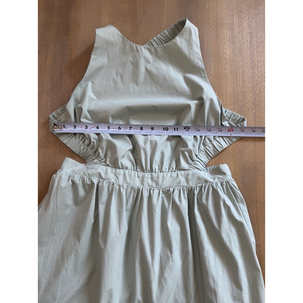 English Factory Backless Cotton Maxi Dress Large Light Sage Green - Picture 5 of 14